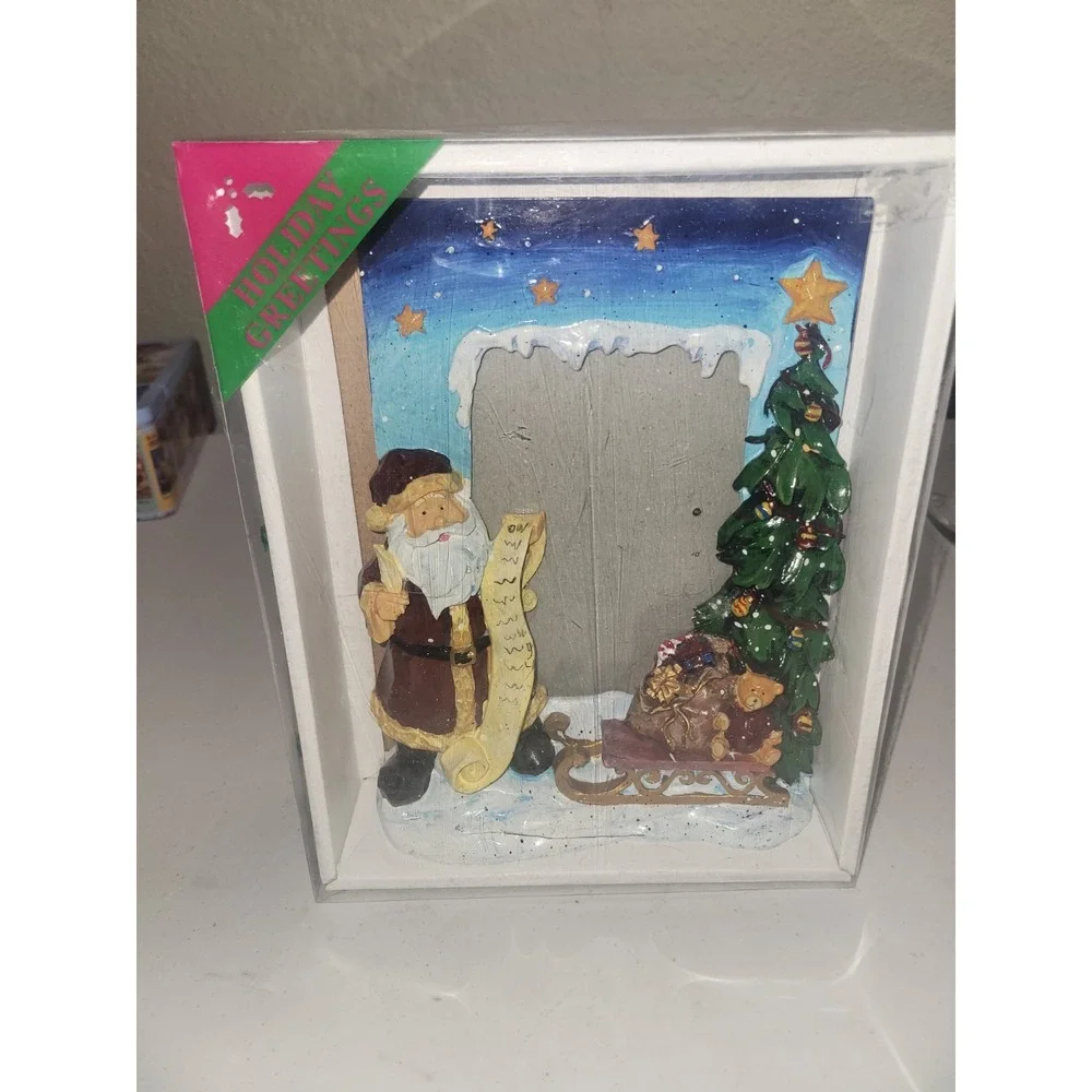 Vintage Christmas Picture Frame Santa's‎ List 9x6